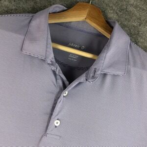 Johnnie O Mens XL Purple Stripe Short Sleeve Polo Shirt Golf Casual
